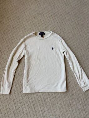 Polo by Ralph Lauren White Long-Sleeve Crewneck Shirt